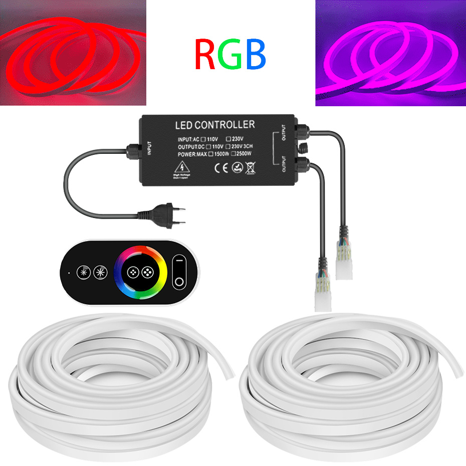Outdoor Lighting No Wiring - 220V RGB LED Neon Strip Light