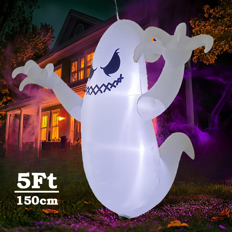 Outdoor Lighting For Backyard - 5Ft Halloween Inflatable Model Hanging Ghost
