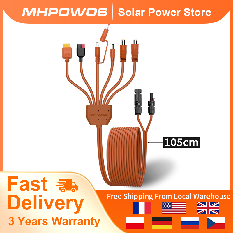 Outdoor Lighting Extension Cable - MHPOWOS 7-in-1 Solar Panel Connector Extension