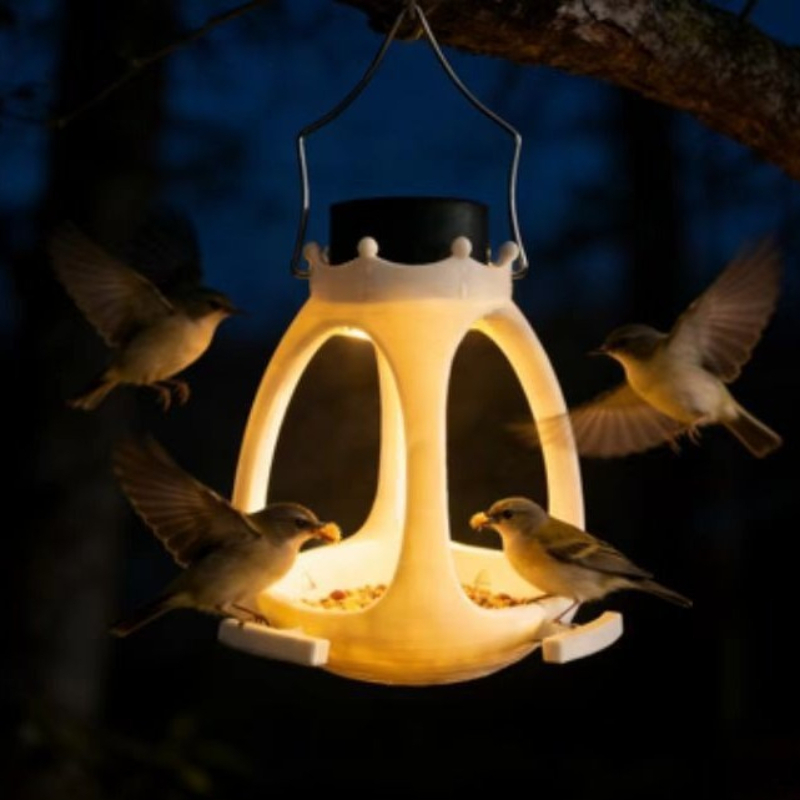 Solar Bird Feeder with LED Lig - Outdoor Lighting Under Eaves ulasan dan harga