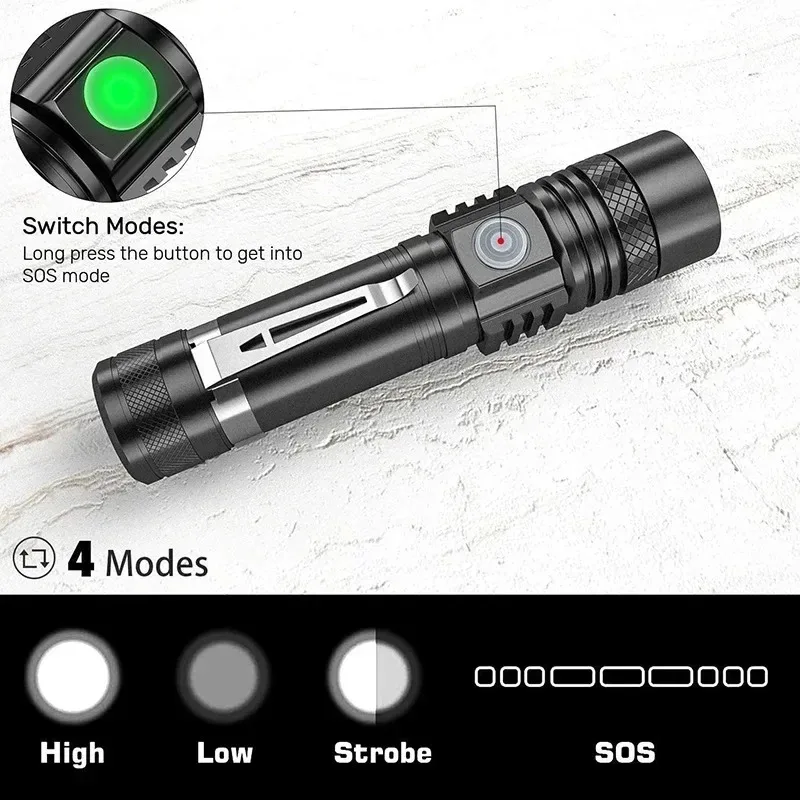 T6 LED Rechargeable Flashlight - Outdoor Lighting For Home ulasan dan harga