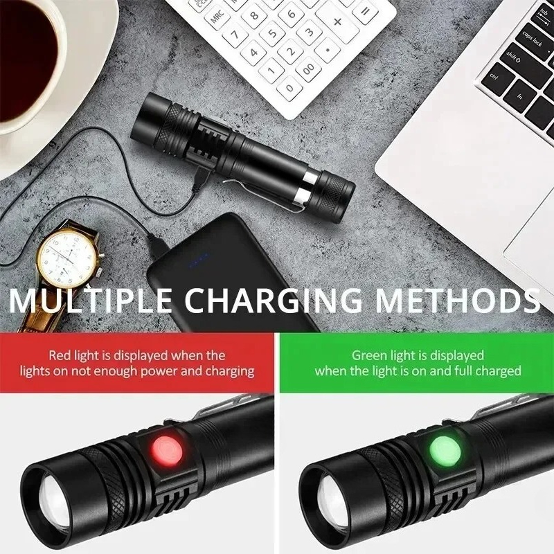 T6 LED Rechargeable Flashlight - Outdoor Lighting For Home ulasan dan harga