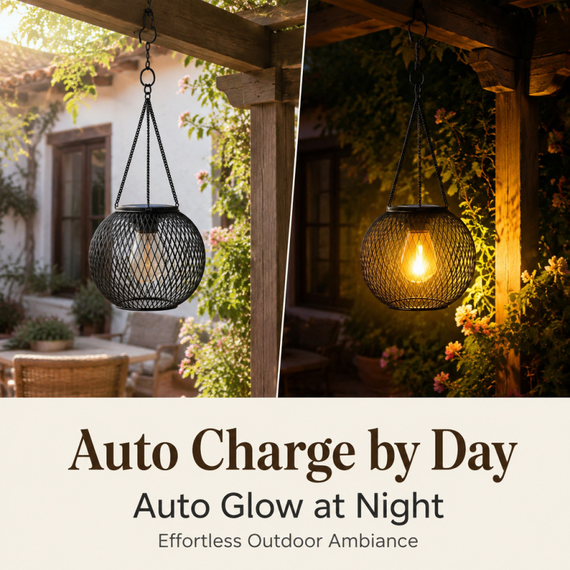 Solar Powered LED Hanging Floo - Outdoor Lighting For Backyard ulasan dan harga