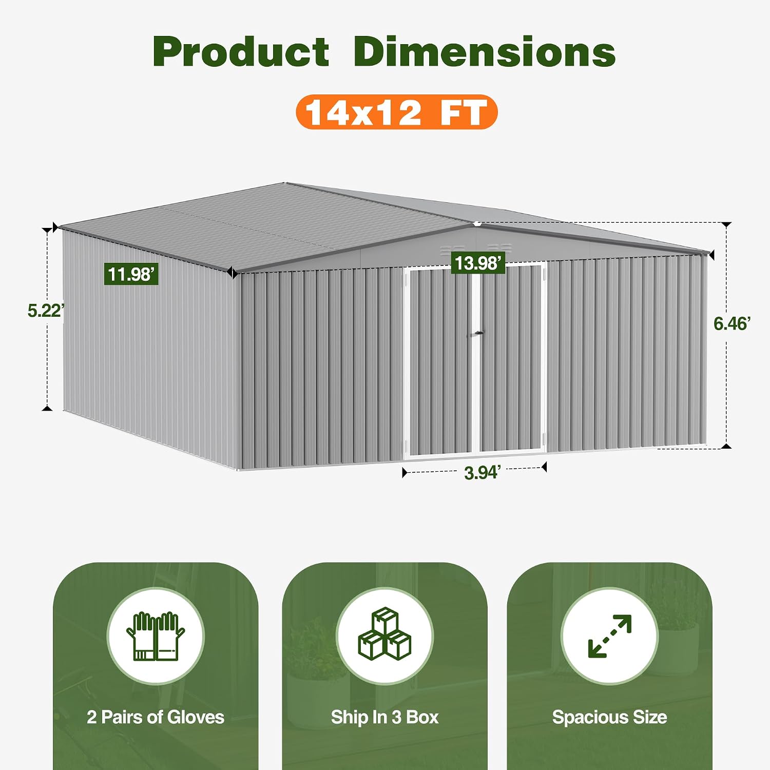 14x12 FT Outdoor Storage Shed  - Outdoor Lighting For Backyard ulasan dan harga