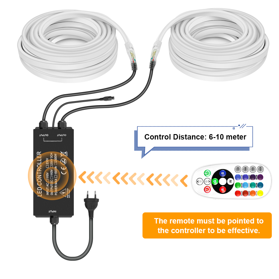 220V RGB LED Neon Strip Light  - Outdoor Lighting No Wiring ulasan dan harga