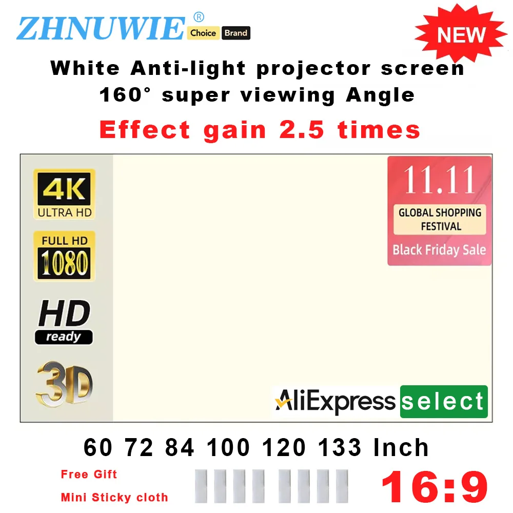 Projector Screen 16:9 High Bri - Outdoor Lighting Grid Screen ulasan dan harga