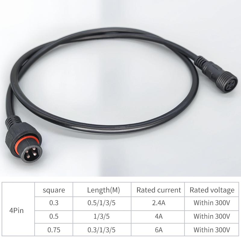 Male Famale Plug Cable 4Pin Wa - Outdoor Lighting Extension Cable ulasan dan harga