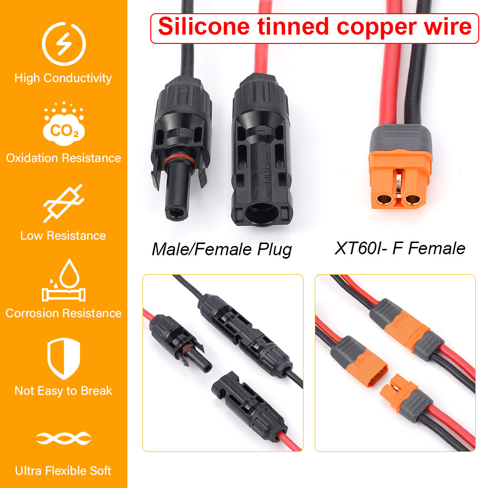 Solar Charge Cable Xt60 Adapte - Outdoor Lighting Extension Cable ulasan dan harga