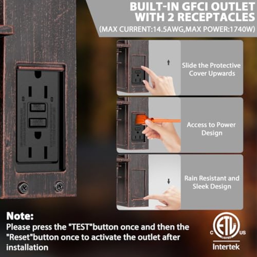 Outdoor Light with GFCI Outlet - Outdoor Lighting No Outlet ulasan dan harga