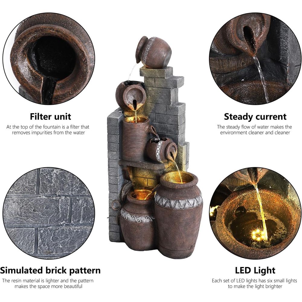 6-Tier Outdoor Indoor Resin Fl - Outdoor Lighting For Backyard ulasan dan harga