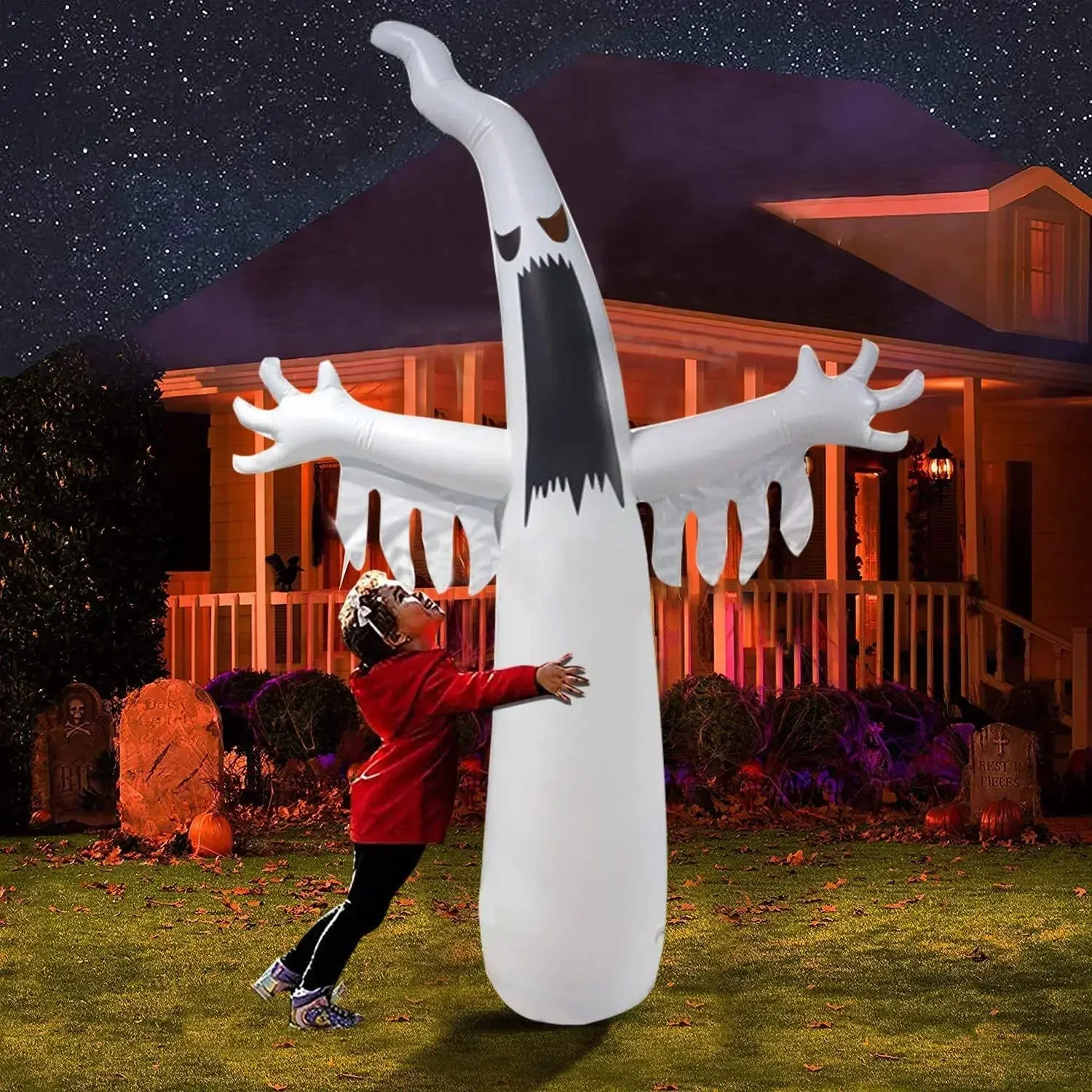 Halloween Inflatable Scary Gho - Outdoor Lighting For Front Of House ulasan dan harga