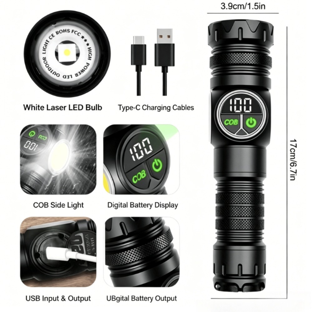 White Light LED Flashlight Typ - Outdoor Lighting Repair ulasan dan harga