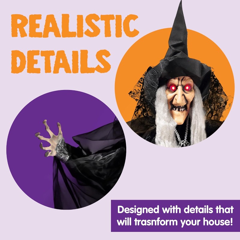 47'' Animated Witch Halloween  - Outdoor Lighting For Front Of House ulasan dan harga