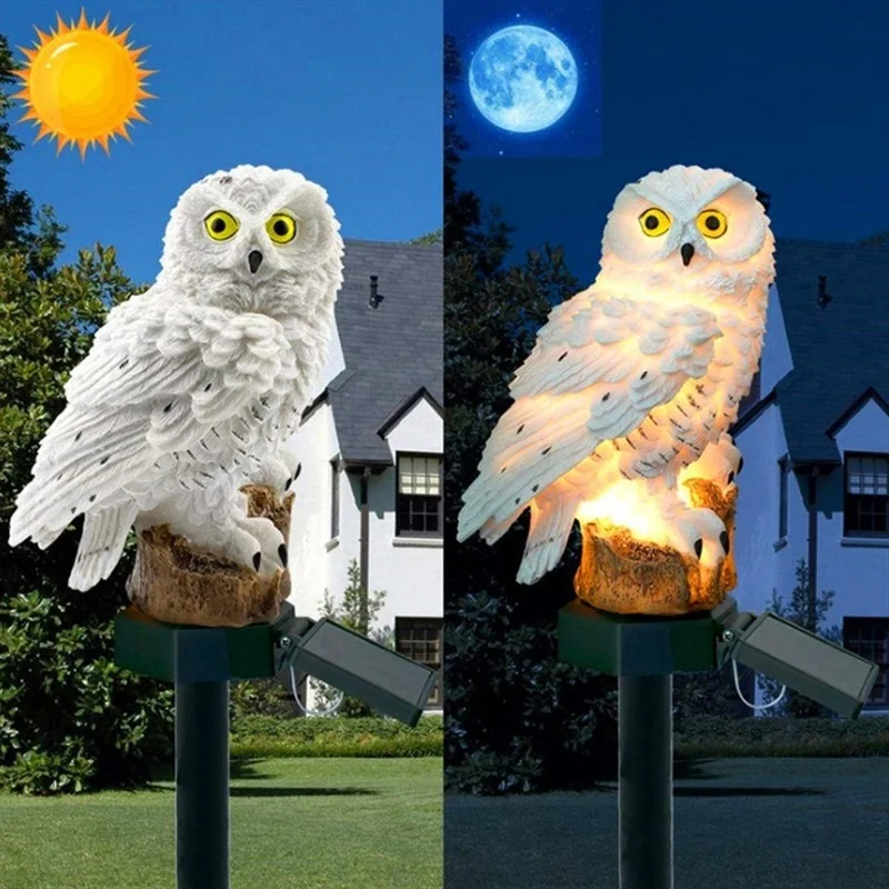 Solar Owl Statue Garden Light  - Outdoor Lighting For Backyard ulasan dan harga
