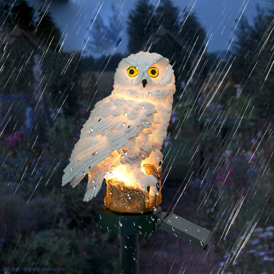 Solar Owl Statue Garden Light  - Outdoor Lighting For Backyard ulasan dan harga