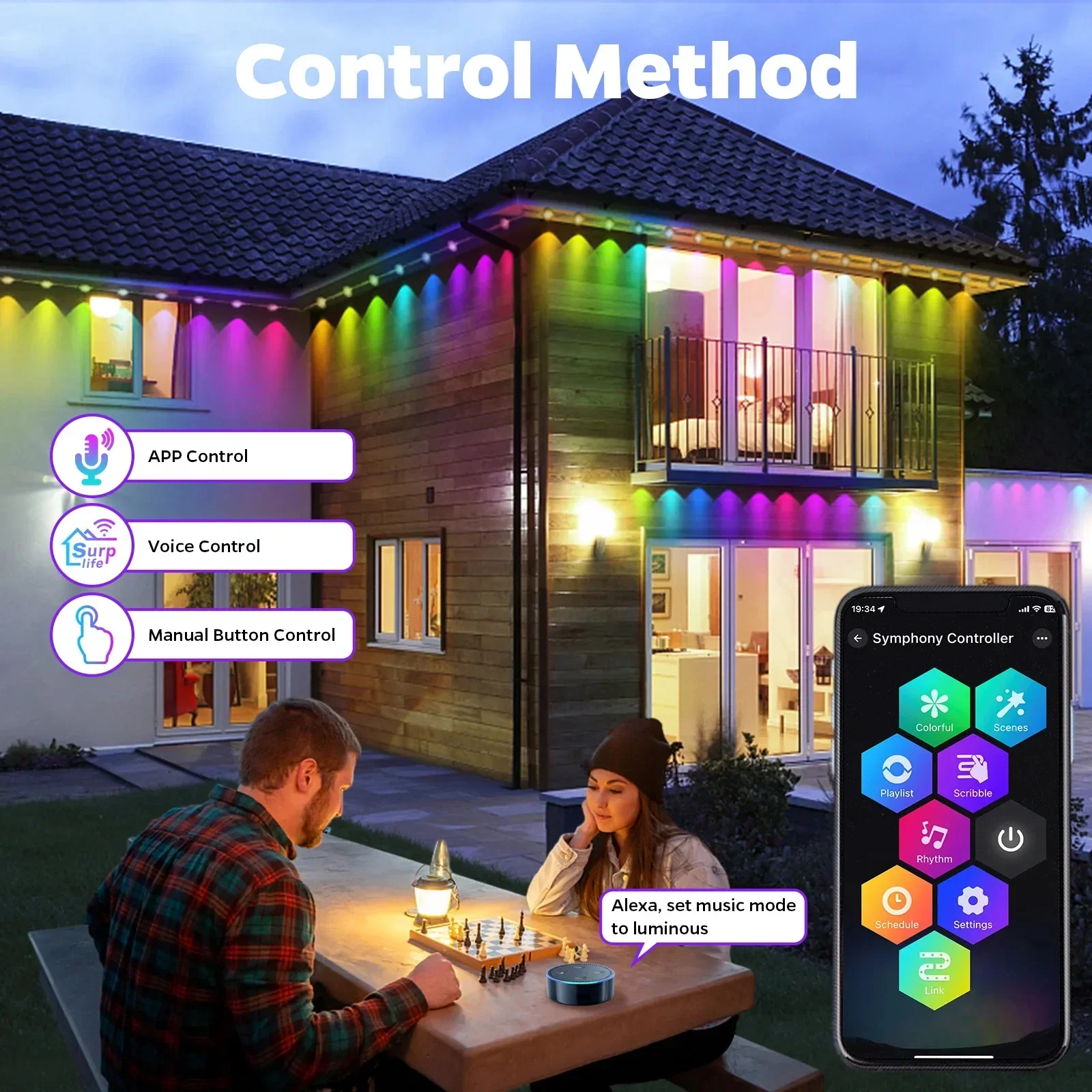 300FT Permanent Outdoor Lights - Outdoor Lighting Under Eaves ulasan dan harga