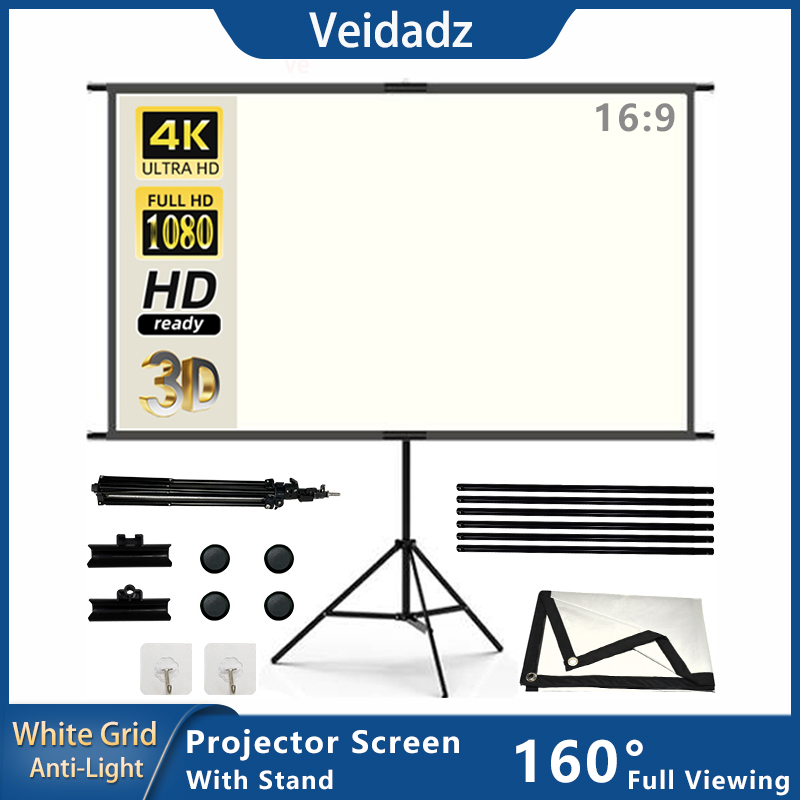 Projector Screen With Stand Wh - Outdoor Lighting Grid Screen ulasan dan harga
