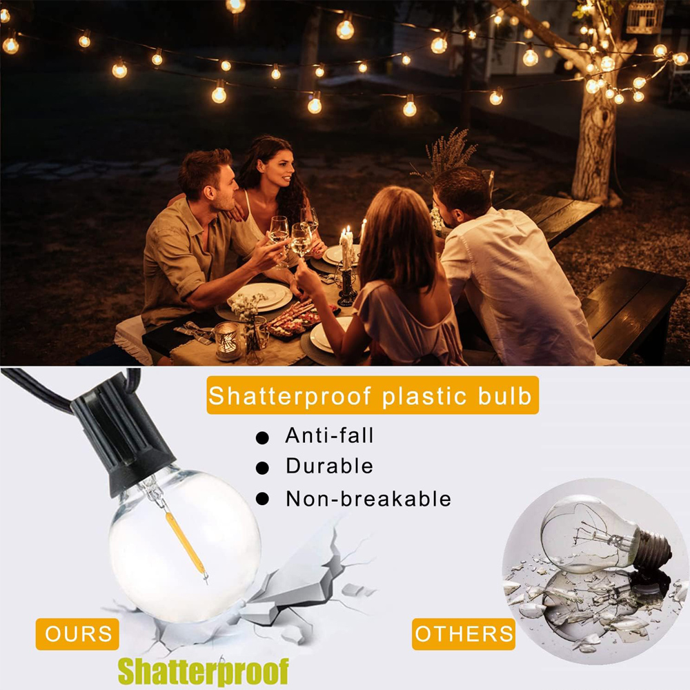 8M/15M G40 Globe String Lights - Outdoor Lighting For Backyard ulasan dan harga