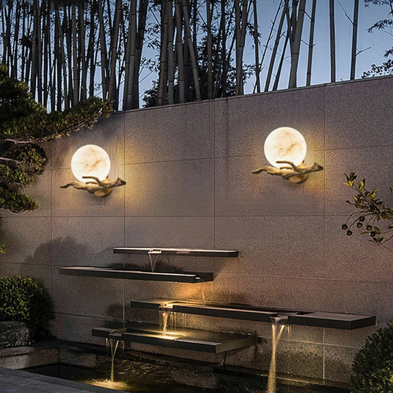 Italian Marble Wall Lamp Water - Outdoor Lighting Brass ulasan dan harga
