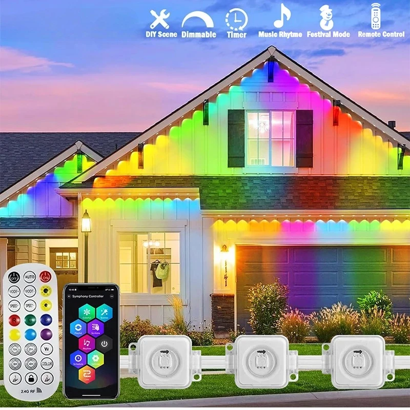 300FT Permanent Eaves LED Smar - Outdoor Lighting For Front Of House ulasan dan harga