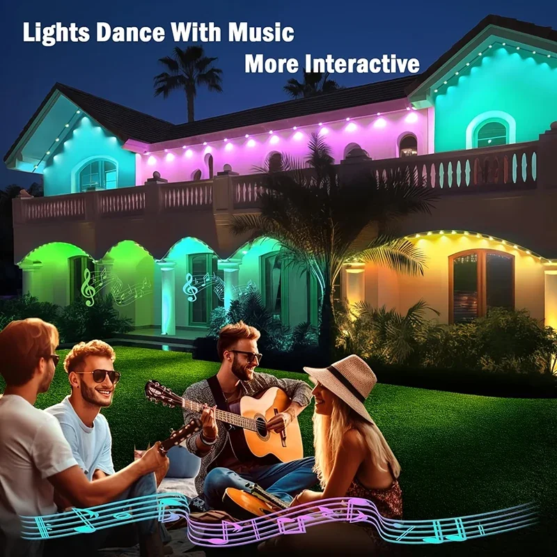 300FT Permanent Eaves LED Smar - Outdoor Lighting For Front Of House ulasan dan harga